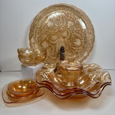 LOT 381: Carnival Marigold Iridescent Glass Collection