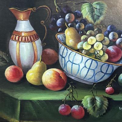 LOT 389: Signed Van Still Life Painting