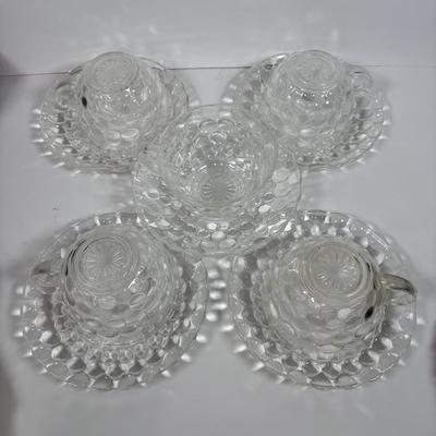 LOT 396: Ruby Red & Clear Bubble Glass Collection & "Oyster and Pearl" Style Depression Glass Candlestick Holders