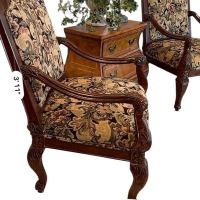 Furniture - Pair of Chairs, Chest, & Lamp