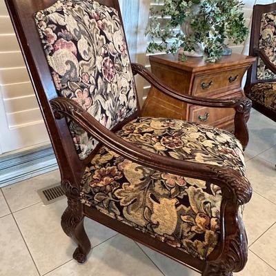Furniture - Pair of Chairs, Chest, & Lamp