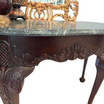 Furniture - Carved Table & Italian Gilt Mirror + Decor