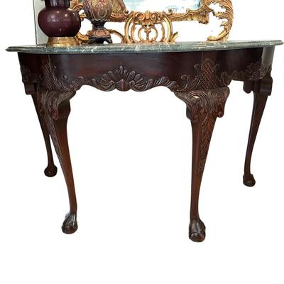 Furniture - Carved Table & Italian Gilt Mirror + Decor