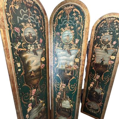 Furniture - Hand Painted folding screen / room divider 4 panels