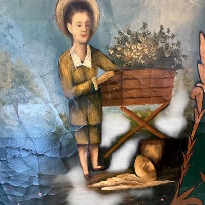 Furniture - Hand Painted folding screen / room divider 4 panels