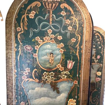 Furniture - Hand Painted folding screen / room divider 4 panels