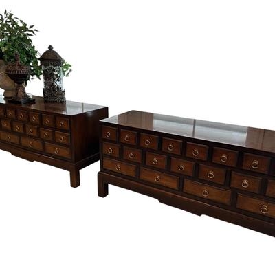 Furniture -Pair of Window Chests w/ decor