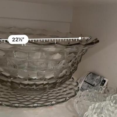 American Fostoria - Large Punch Bowl & cups plus creamers as pictured