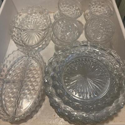 American Fostoria stack of 9 1/2" dinner plates plus everything pictured