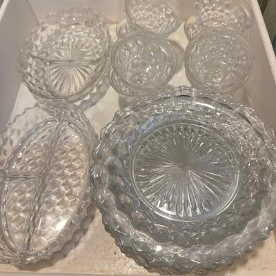 American Fostoria stack of 9 1/2" dinner plates plus everything pictured