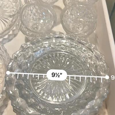American Fostoria stack of 9 1/2" dinner plates plus everything pictured