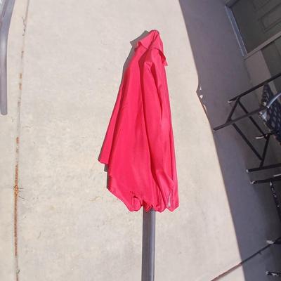 9 ft Rite Aid Red Patio Umbrella with Crank System - no stand