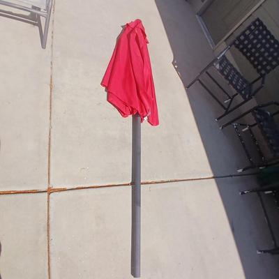 9 ft Rite Aid Red Patio Umbrella with Crank System - no stand