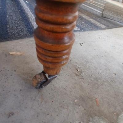 Antique Drop-Leaf Dining Table with Casters