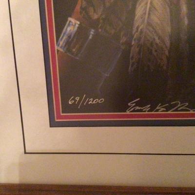Sale Photo Thumbnail #62: Rare signed print, framed.  This is #69 of 1200  This ia another one that was reserved and purchased at Haney Inc Gallery in order to get them all the same release #.