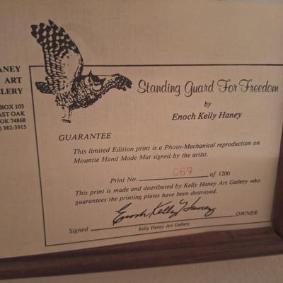 Sale Photo Thumbnail #64: Rare signed print, framed.  This is #69 of 1200  This ia another one that was reserved and purchased at Haney Inc Gallery in order to get them all the same release #.