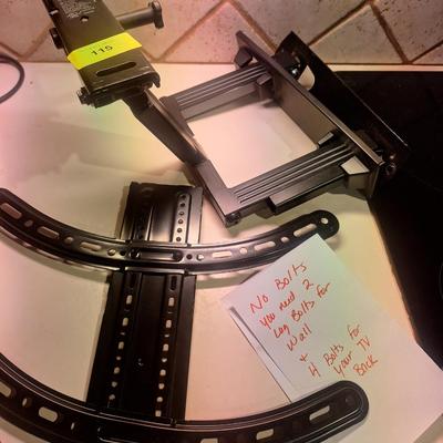 Sale Photo Thumbnail #98: This is the wall mount only, it does not have the bolts for the wall or the screw for the TV bracket or the set screw that secures the bracket to the mount.  We think the brand is sanus if you want to research that to get instructions.