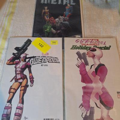 Sale Photo Thumbnail #117: Gwen Pool and Dark Knights Metal, all are in protective sleeves.