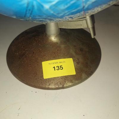 Sale Photo Thumbnail #162: This globe has a raised survace for mountains and such   It is old enough that it shows Czechslovakia and USSR as countries.