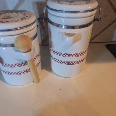 Sale Photo Thumbnail #171: Chef Canisters and small platter