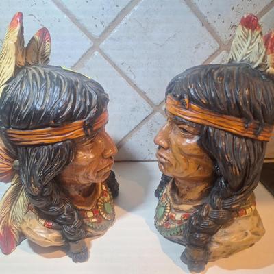 Sale Photo Thumbnail #223: Universal statuary book ends- Indian Bust
