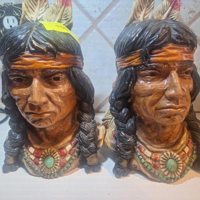 Sale Photo Thumbnail #220: Universal statuary book ends- Indian Bust