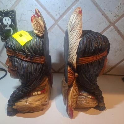Sale Photo Thumbnail #221: Universal statuary book ends- Indian Bust