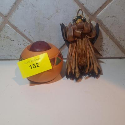 Sale Photo Thumbnail #229: Pua Angel and small clay candle holder