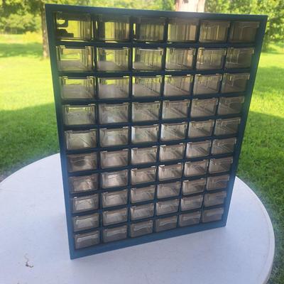 Sale Photo Thumbnail #250: Metal box with plastic trays to organize screws and other small items
