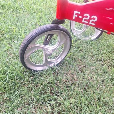 Sale Photo Thumbnail #267: This walker has large wheels folds up easily, it is a heavy duty walker- good for using outdoors and good for a larger person.