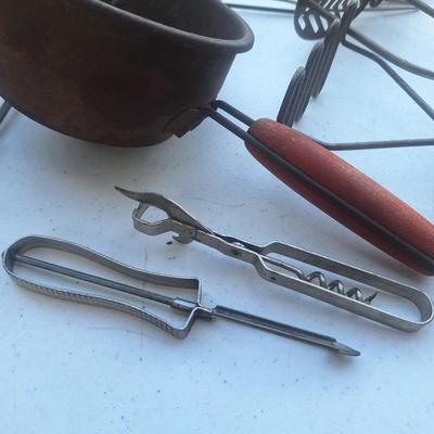 Sale Photo Thumbnail #303: mostly cooking or kitchen items, just some fun old metal items to use for décor