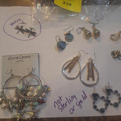 Sale Photo Thumbnail #416: one pair is marked sterling, others are not