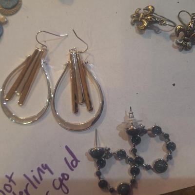 Sale Photo Thumbnail #418: one pair is marked sterling, others are not