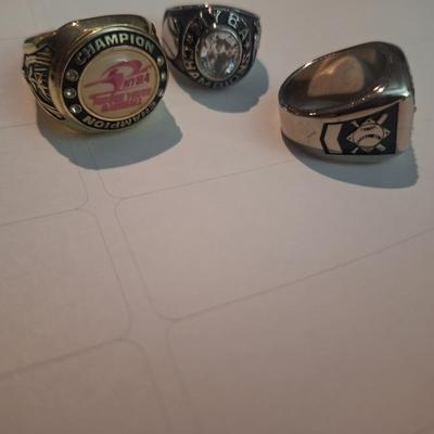 Sale Photo Thumbnail #473: Costume rings size 10.  See photos.