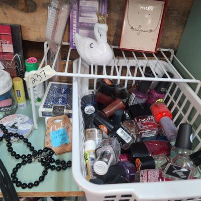 Sale Photo Thumbnail #480: jewelry, make up and all the items on the shelf including the little wire riser