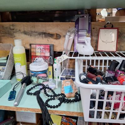 Sale Photo Thumbnail #479: jewelry, make up and all the items on the shelf including the little wire riser