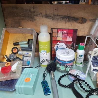 Sale Photo Thumbnail #481: jewelry, make up and all the items on the shelf including the little wire riser