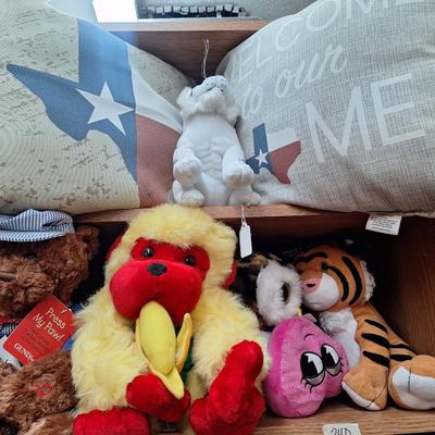 Sale Photo Thumbnail #486: stuffed animals and pillows, the shelf is not included
