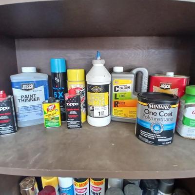 Lot of Garage Chemicals & Repair Products – Mixed Brands