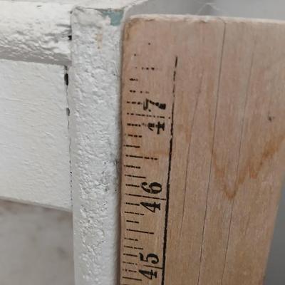 White painted wood bookshelf - perfect for garage storage!