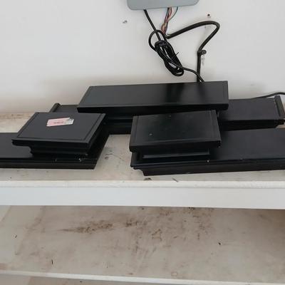 White painted wood bookshelf - perfect for garage storage!