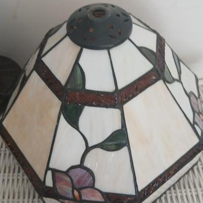 Stained Glass Lamp shade and Glass Decor Lot