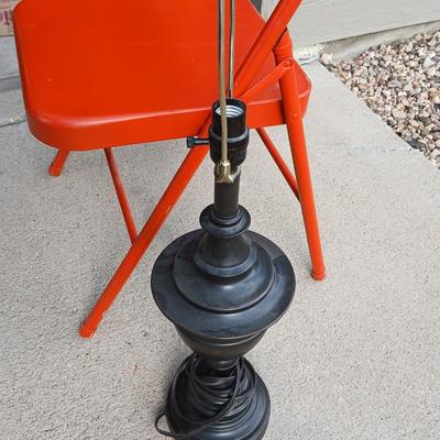 Nice bright orange Metal Folding Chair & Lamp Base