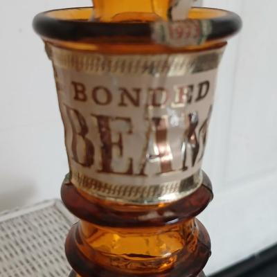 Vintage Amber Glass Trio – Decanter, Textured Bottle, and Divided Tray