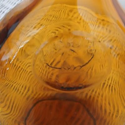 Pair of Vintage Amber Glass Decanters