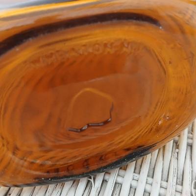 Pair of Vintage Amber Glass Decanters