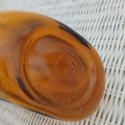 Pair of Vintage Amber Glass Decanters