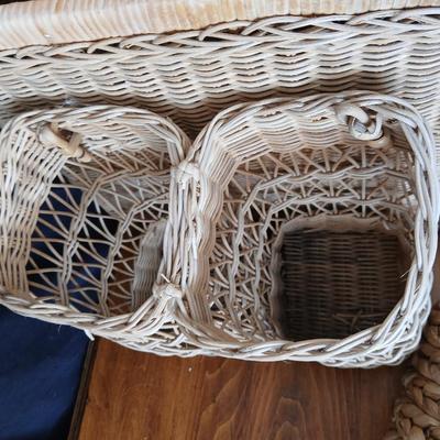 Wicker & Woven Basket Assortment – 3 Pieces