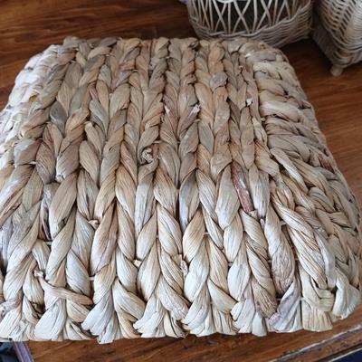 Wicker & Woven Basket Assortment – 3 Pieces