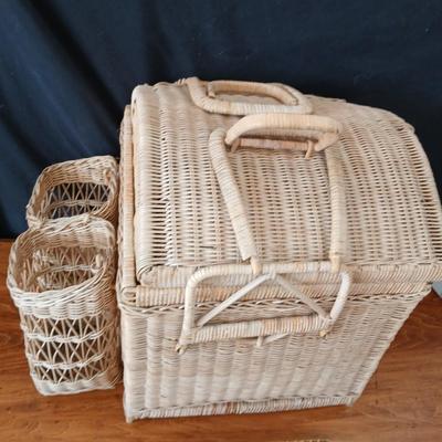 Wicker & Woven Basket Assortment – 3 Pieces